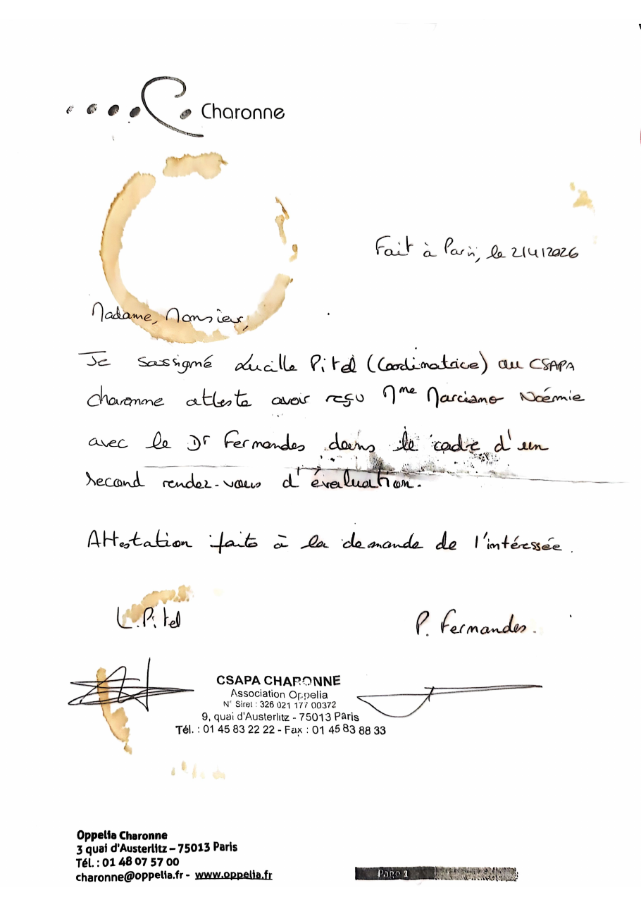 Attestations CSAPA — suivi addictologique