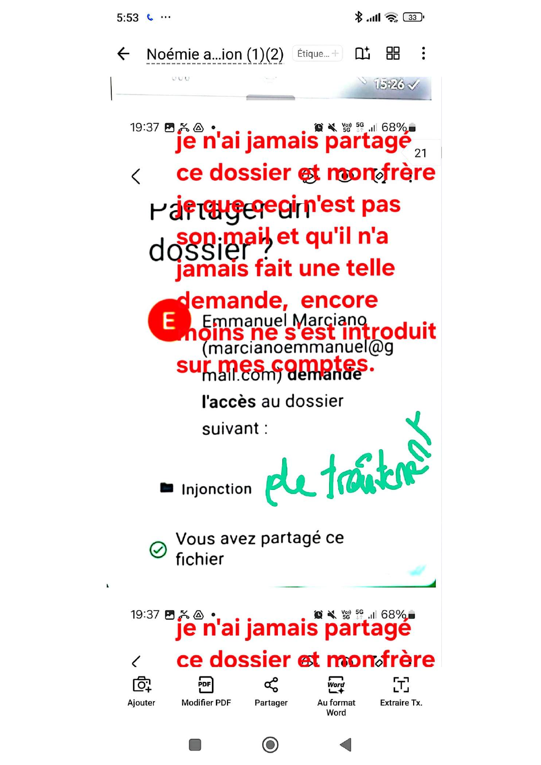 Preuves de piratage et accès au cloud
